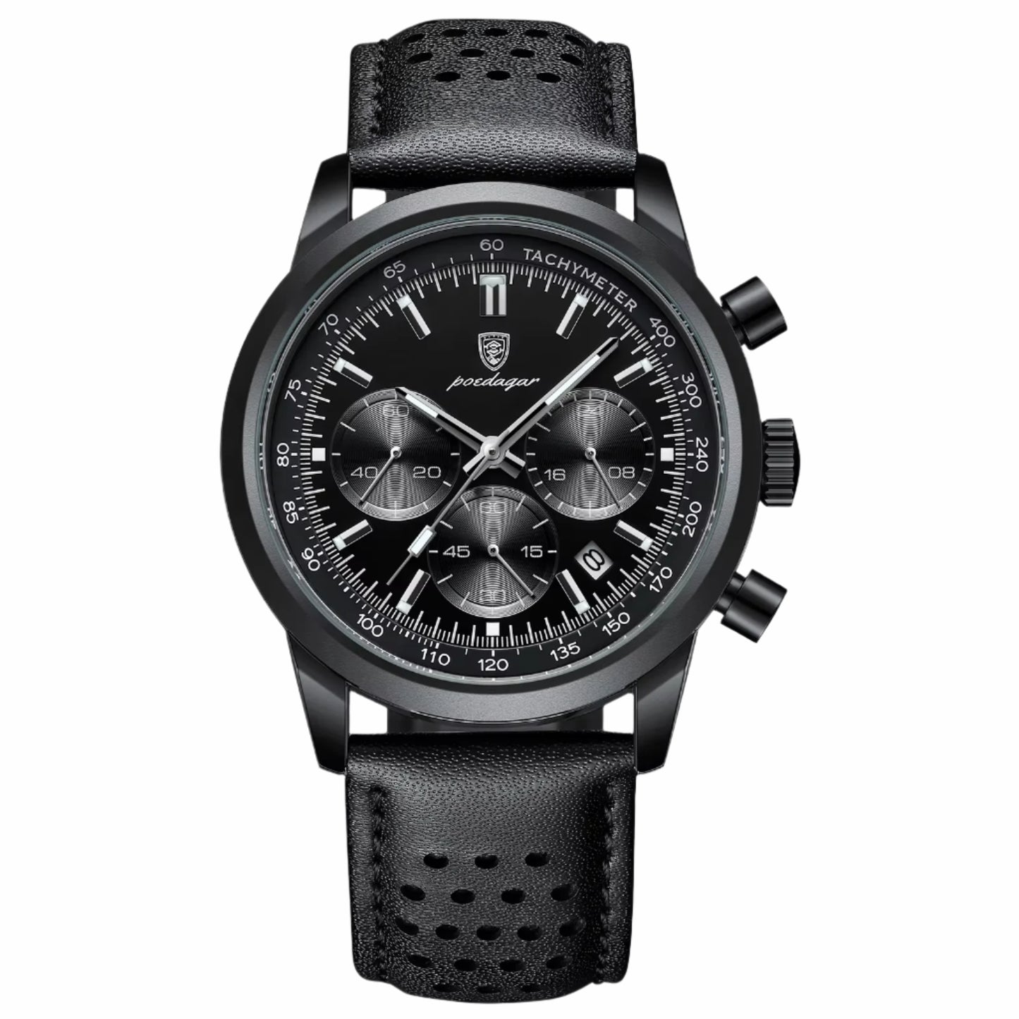 Luxury Man Watch High Quality Waterproof Chronograph Luminous Men'S Wristwatch Leather Men Quartz Watches Casual Clock