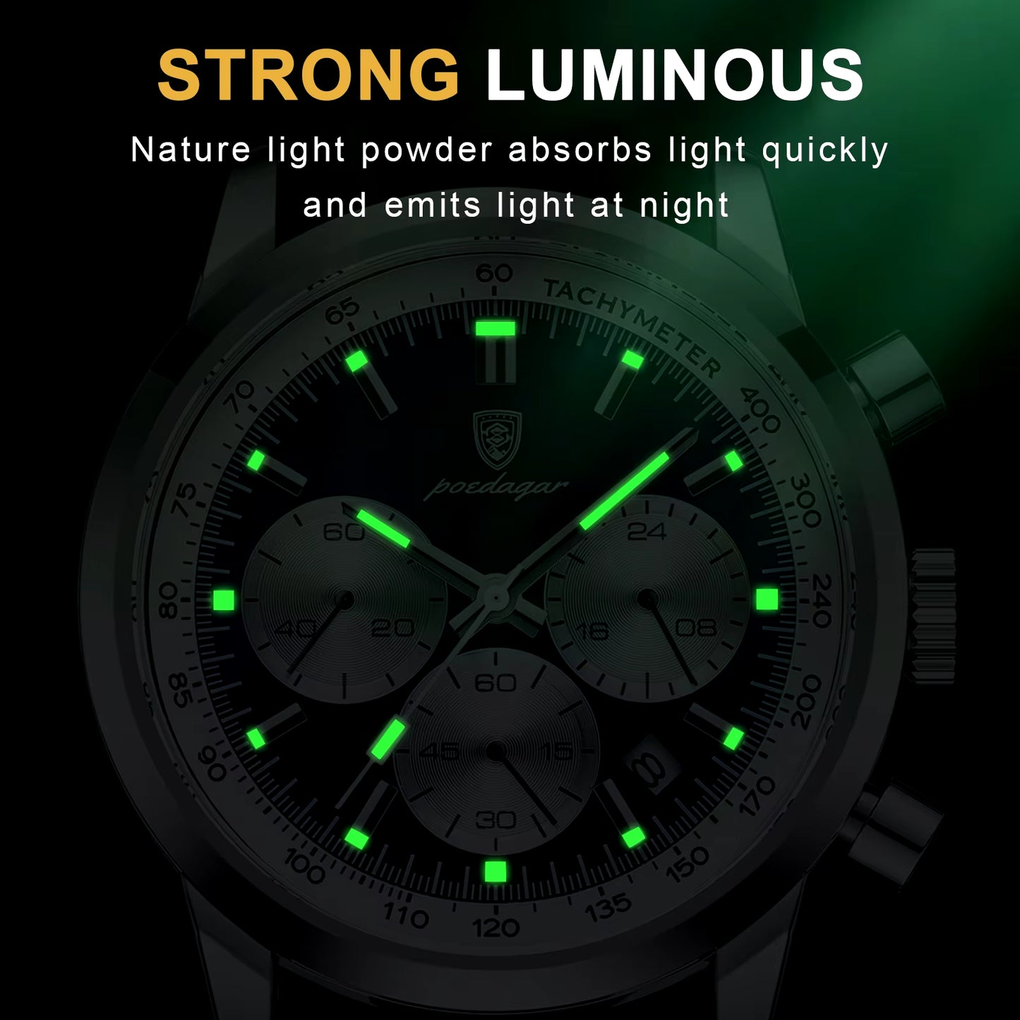 Luxury Man Watch High Quality Waterproof Chronograph Luminous Men'S Wristwatch Leather Men Quartz Watches Casual Clock