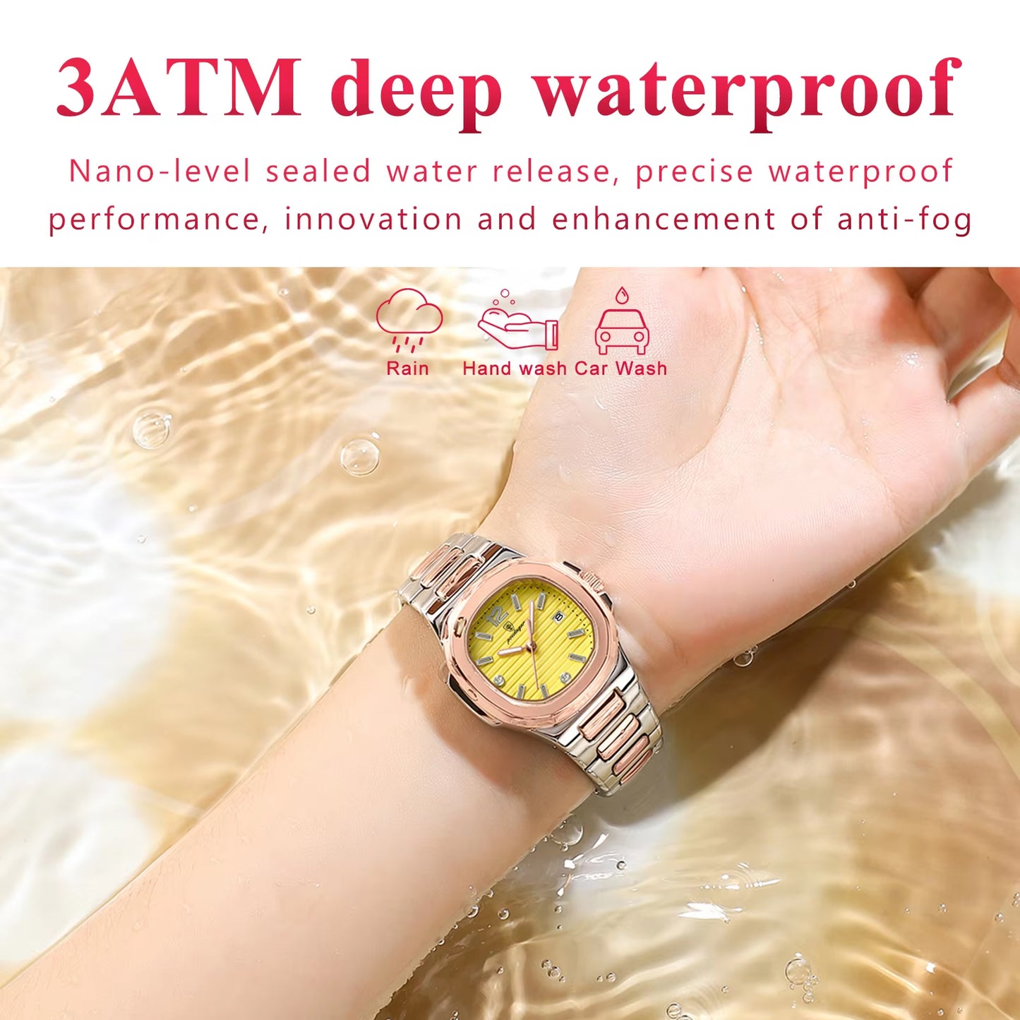 Luxury Watch for Woman Square Ladies Quartz Watch Luminous Waterproof Date Women'S Watches Dress Female Clock Reloj+Box
