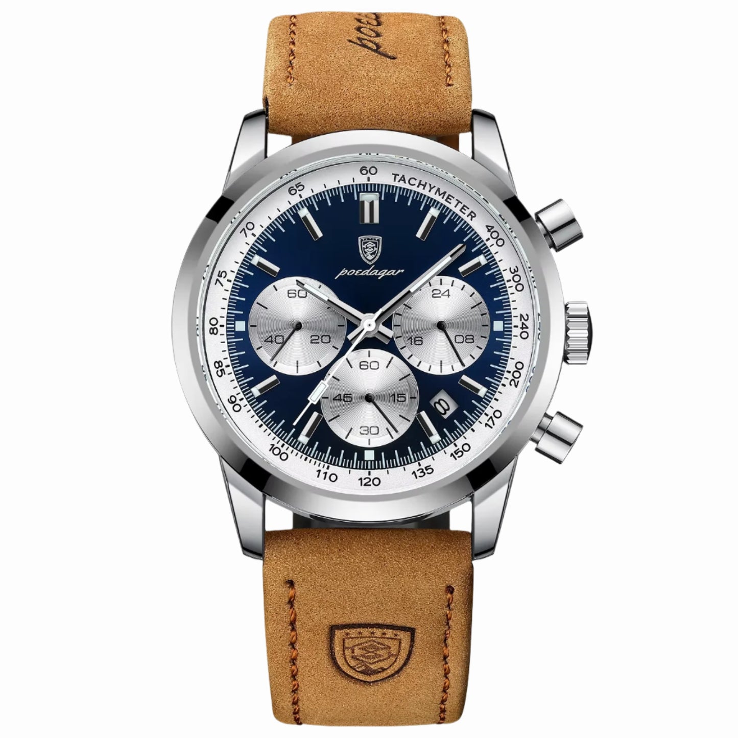 Luxury Man Watch High Quality Waterproof Chronograph Luminous Men'S Wristwatch Leather Men Quartz Watches Casual Clock