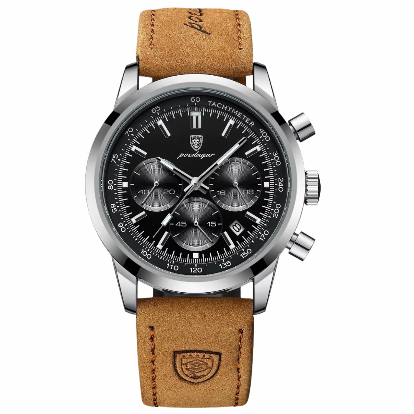 Luxury Man Watch High Quality Waterproof Chronograph Luminous Men'S Wristwatch Leather Men Quartz Watches Casual Clock