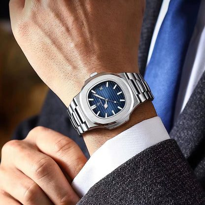 Luxury Watch for Man Waterproof Luminous Date Men Wristwatch Square Stainless Steel Business Men'S Quartz Watches Reloj
