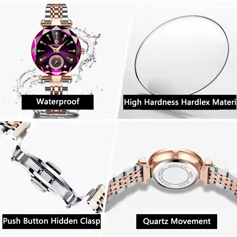 Luxury Woman Wristwatch Elegant Waterproof Stainless Steel Watch for Ladies Dress Diamond Quartz Women'S Watches Reloj