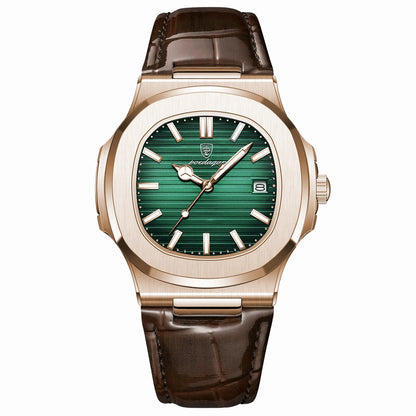 Top Luxury Man Watch Date Waterproof Luminous Leather Watches for Men High Quality Square Men'S Quartz Wristwatch Reloj