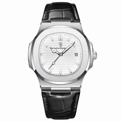 Top Luxury Man Watch Date Waterproof Luminous Leather Watches for Men High Quality Square Men'S Quartz Wristwatch Reloj