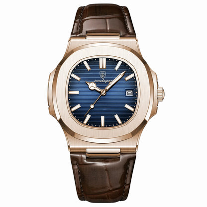 Top Luxury Man Watch Date Waterproof Luminous Leather Watches for Men High Quality Square Men'S Quartz Wristwatch Reloj