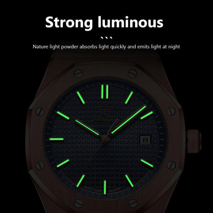 Luxury Business Man Wristwatch Waterproof Luminous Date Men Watch Stainless Steel Fashion Quartz Watches for Men Reloj